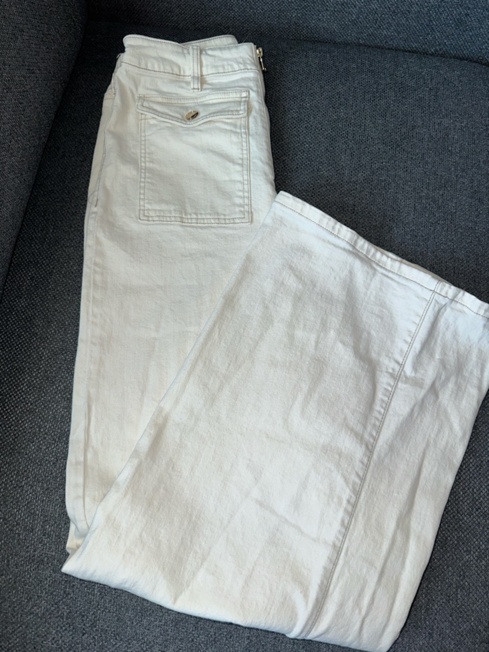 INC International Concepts White Wide Leg Jeans